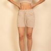 Two-Piece Fitted Crop Tee and Drawstring Shorts Set