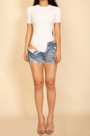 Short Sleeve Crew Neck Bodysuit – Lightweight Stretch