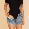 Short Sleeve Crew Neck Bodysuit – Lightweight Stretch