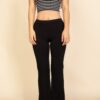 Ribbed Striped Racerback Crop Tank – Bold Horizontal Stripes