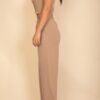 Scoop-Neck Button Vest & Wide-Leg Pants Set