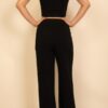 Scoop-Neck Button Vest & Wide-Leg Pants Set