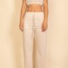 Cotton French Terry Crop Top & Wide-Leg Lounge Set