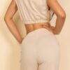 Cotton French Terry Crop Top & Wide-Leg Lounge Set