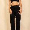 Cotton French Terry Crop Top & Wide-Leg Lounge Set