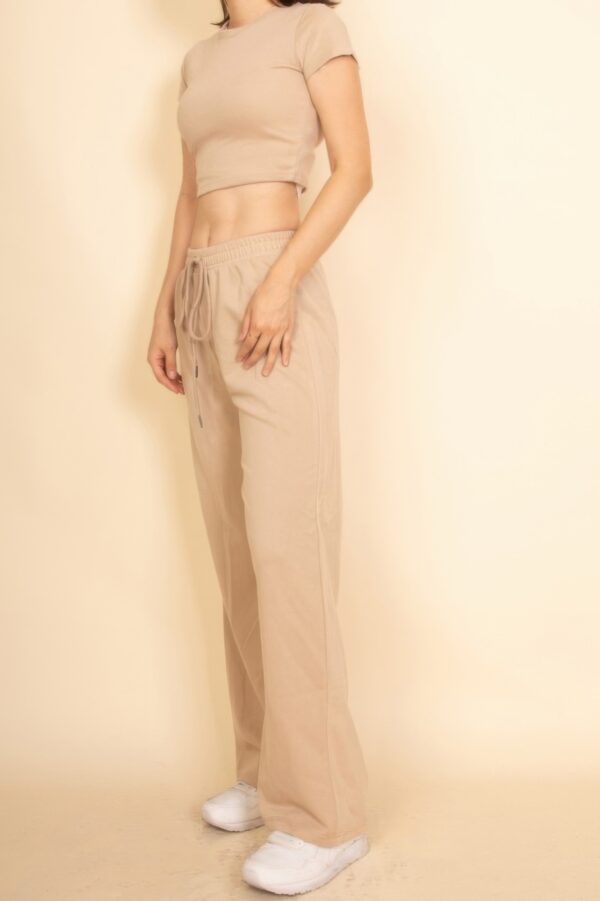 Crop Tee and Wide-Leg Lounge Set – Soft Knit