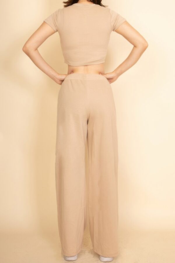 Crop Tee and Wide-Leg Lounge Set – Soft Knit