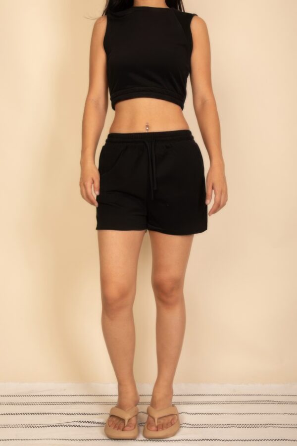 French Terry Crop Top and Shorts Set