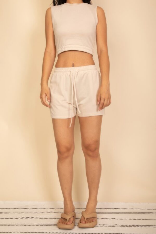 French Terry Crop Top and Shorts Set