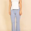 Strapless Ribbed Flare Top with Side Slits