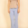 Strapless Ribbed Flare Top with Side Slits
