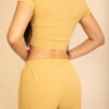 Ribbed Knit Lounge Set – Cropped Tee and Drawstring Shorts