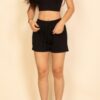 Ribbed Knit Lounge Set – Cropped Tee and Drawstring Shorts