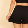 Ribbed Knit Lounge Set – Cropped Tee and Drawstring Shorts