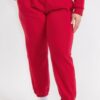 Plus Size Poly Fleece High-Waist Joggers with Pockets