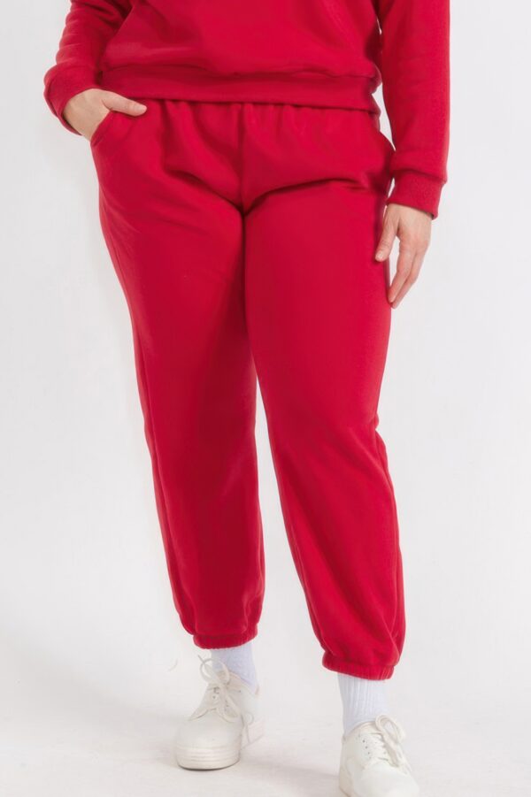 Plus Size Poly Fleece High-Waist Joggers with Pockets