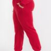 Plus Size Poly Fleece High-Waist Joggers with Pockets