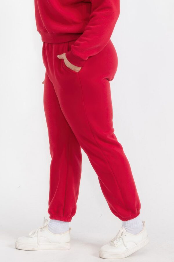 Plus Size Poly Fleece High-Waist Joggers with Pockets