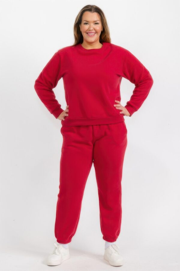 Plus Size Poly Fleece High-Waist Joggers with Pockets