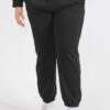 Plus Size Poly Fleece High-Waist Joggers with Pockets
