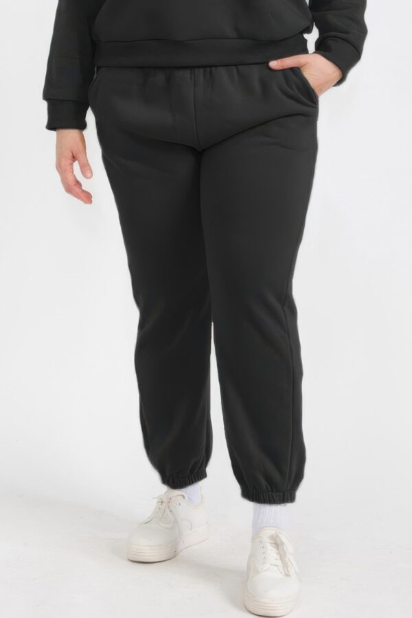 Plus Size Poly Fleece High-Waist Joggers with Pockets