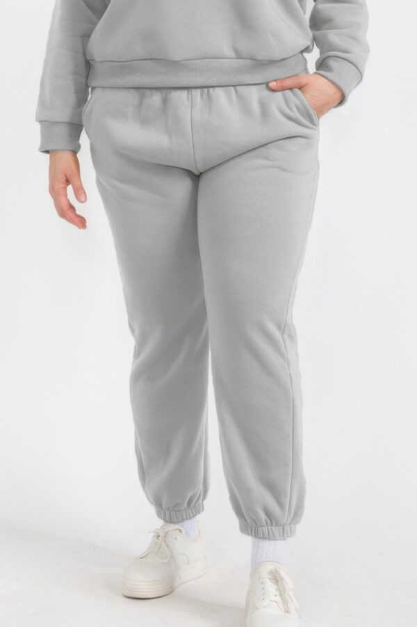 Plus Size Poly Fleece High-Waist Joggers with Pockets