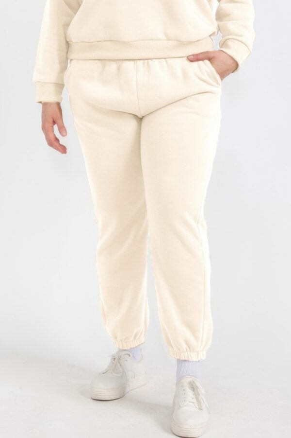 Plus Size Poly Fleece High-Waist Joggers with Pockets