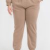 Plus Size Poly Fleece High-Waist Joggers with Pockets
