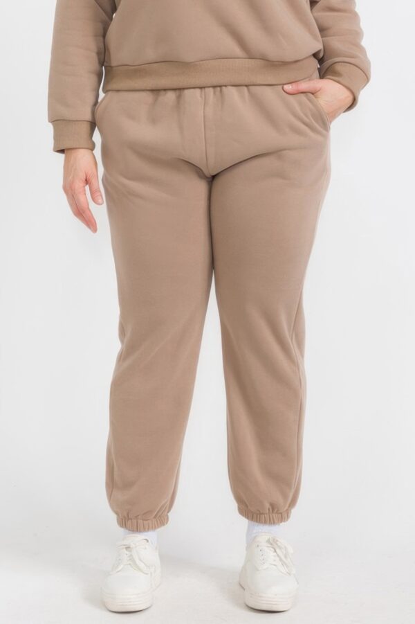 Plus Size Poly Fleece High-Waist Joggers with Pockets