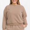 Plus Size Poly Fleece Crewneck Pullover – Ribbed Hem