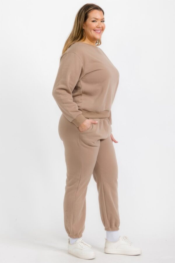Plus Size Poly Fleece Crewneck Pullover – Ribbed Hem