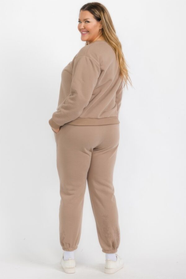 Plus Size Poly Fleece Crewneck Pullover – Ribbed Hem