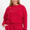 Plus Size Poly Fleece Crewneck Pullover – Ribbed Hem