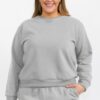 Plus Size Poly Fleece Crewneck Pullover – Ribbed Hem