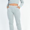 Plus Size French Terry Cropped Pullover & Joggers Set