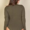 Plus Long Sleeve Round Neck Bodysuit – Stretch Knit