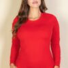 Plus Long Sleeve Round Neck Bodysuit – Stretch Knit