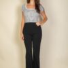 High-Waist Stretch Crepe Flare Pants