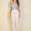 High-Waist Stretch Crepe Flare Pants