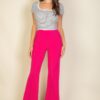High-Waist Stretch Crepe Flare Pants