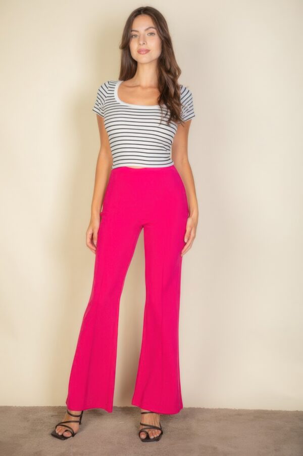 High-Waist Stretch Crepe Flare Pants