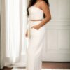 Plus-Size Bustier Crop & High-Rise Straight Pants Set