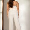 Plus-Size Bustier Crop & High-Rise Straight Pants Set