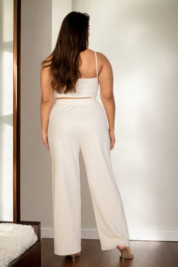Plus-Size Bustier Crop & High-Rise Straight Pants Set