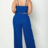 Plus-Size Bustier Crop & High-Rise Straight Pants Set
