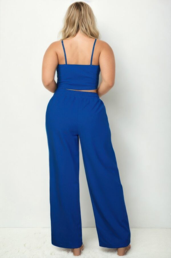 Plus-Size Bustier Crop & High-Rise Straight Pants Set