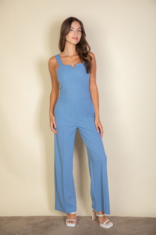 Notched-Neck Cami Jumpsuit – Wide-Leg Silhouette