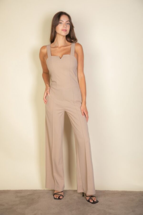 Notched-Neck Cami Jumpsuit – Wide-Leg Silhouette