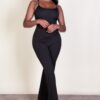 Sleeveless Ribbed Scoop-Neck Wide-Leg Jumpsuit