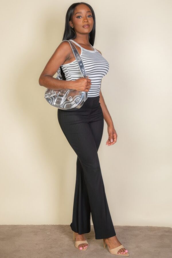 Ribbed Halter Tank Top – Slim Striped Knit